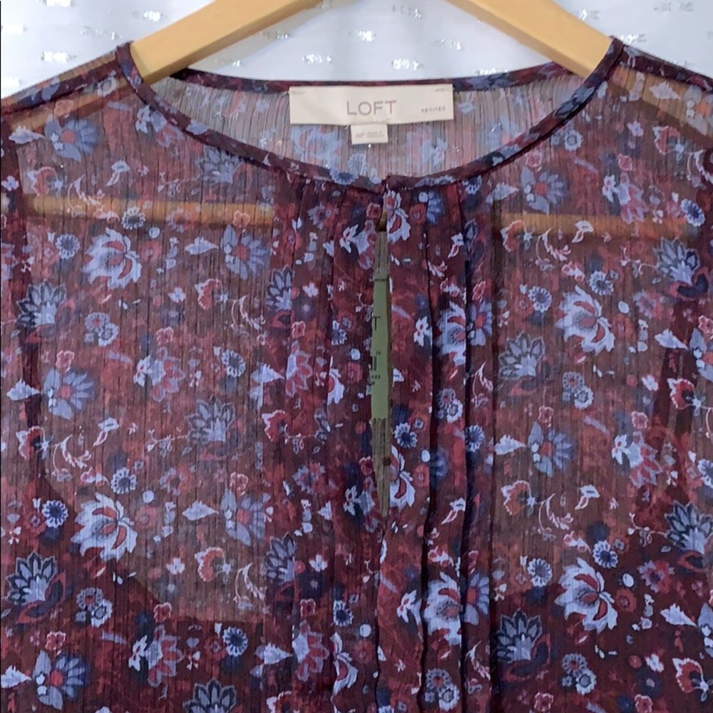 🌟Host Pick✨Loft-Floral Pleated Flounce Dress - Picture 2 of 7